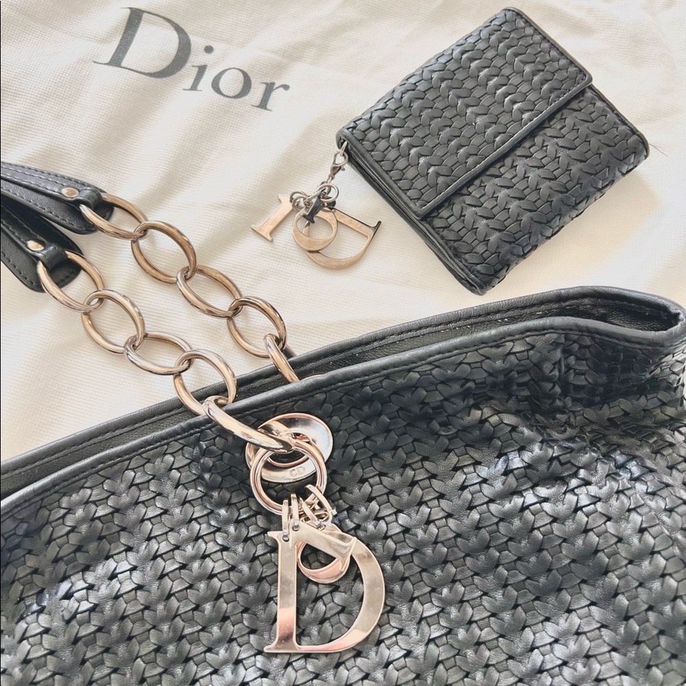 Christian Dior Woven Soft Lady Dior Tote & Matching Wallet!